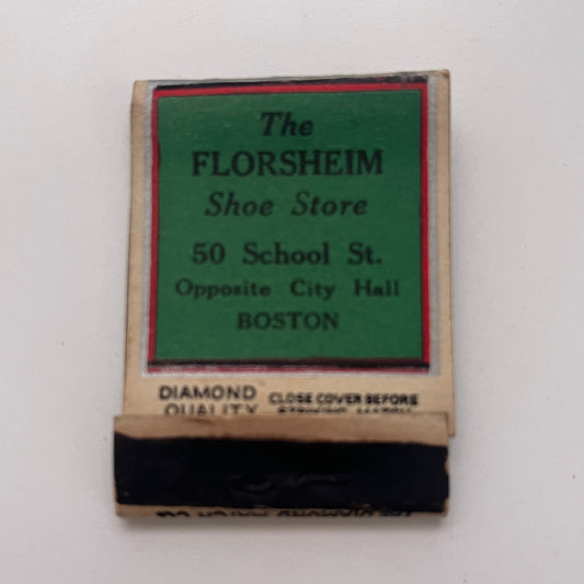 The Florsheim Shoe Store 50 School St Boston MA Vintage Matchbook Cover TB8-MB-2