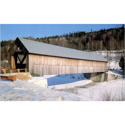 Columbia Bridge New Hampshire & Vermont Vintage Covered Bridge Postcard PC17
