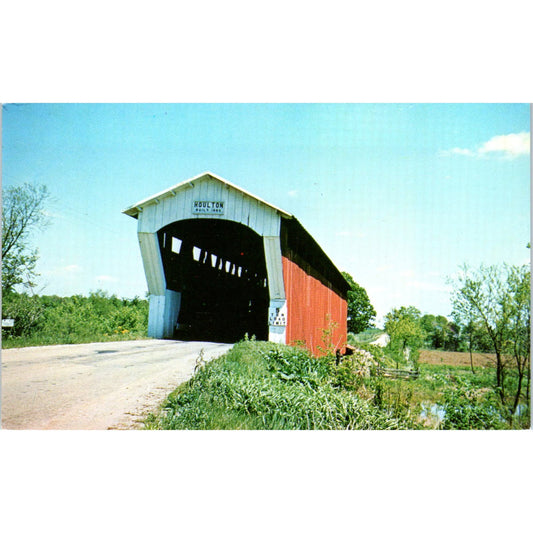 Dekalb County Indiana Houlton Covered Bridge Postcard PB10