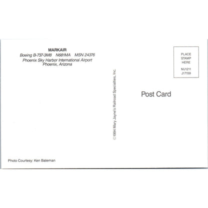 Markair Boeing B-737-3M8 N681MA Vintage Postcard TG8-PC