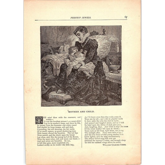 Mother and Child - Gilmore Simms, Destruction of Sennacherib 1884 Poem TA5-CJ-3