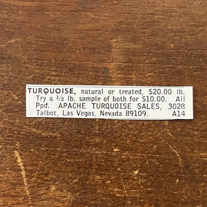Apache Turquoise Sales Las Vegas Nevada 1972 Ad AF8-S12
