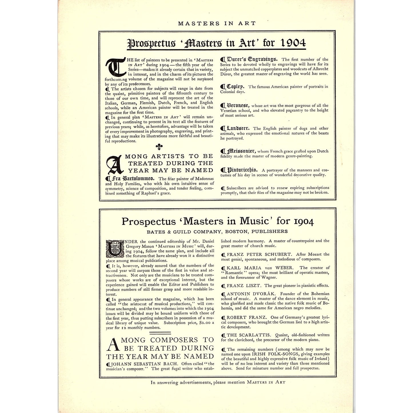 European Passage White Star, Holland-America & Leyland Line - 1904 Ad AF5-6