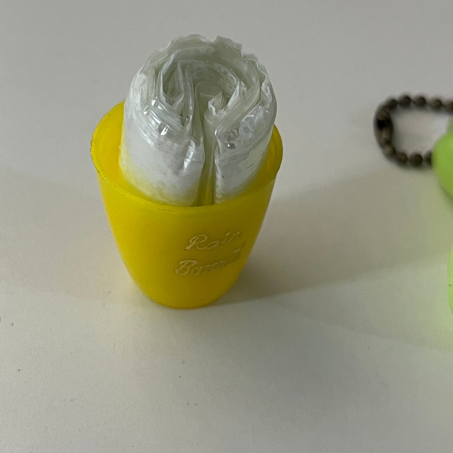 Vintage Celluloid Purse Mini Rain Bonnet Bowling Pin Keychain TK3