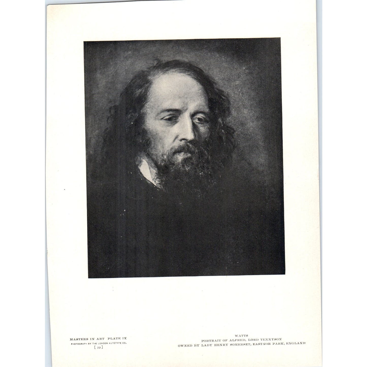 Portrait of Alfred Lord Tennyson - Watts c1905 Art Print D14
