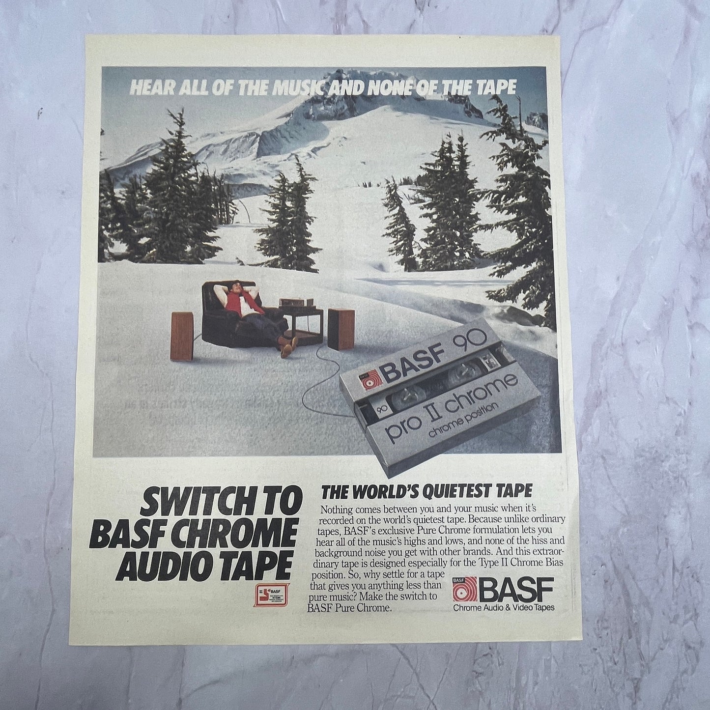 BASF 90 Pro II Chrome Audio Tapes 1984 Ad V14-7