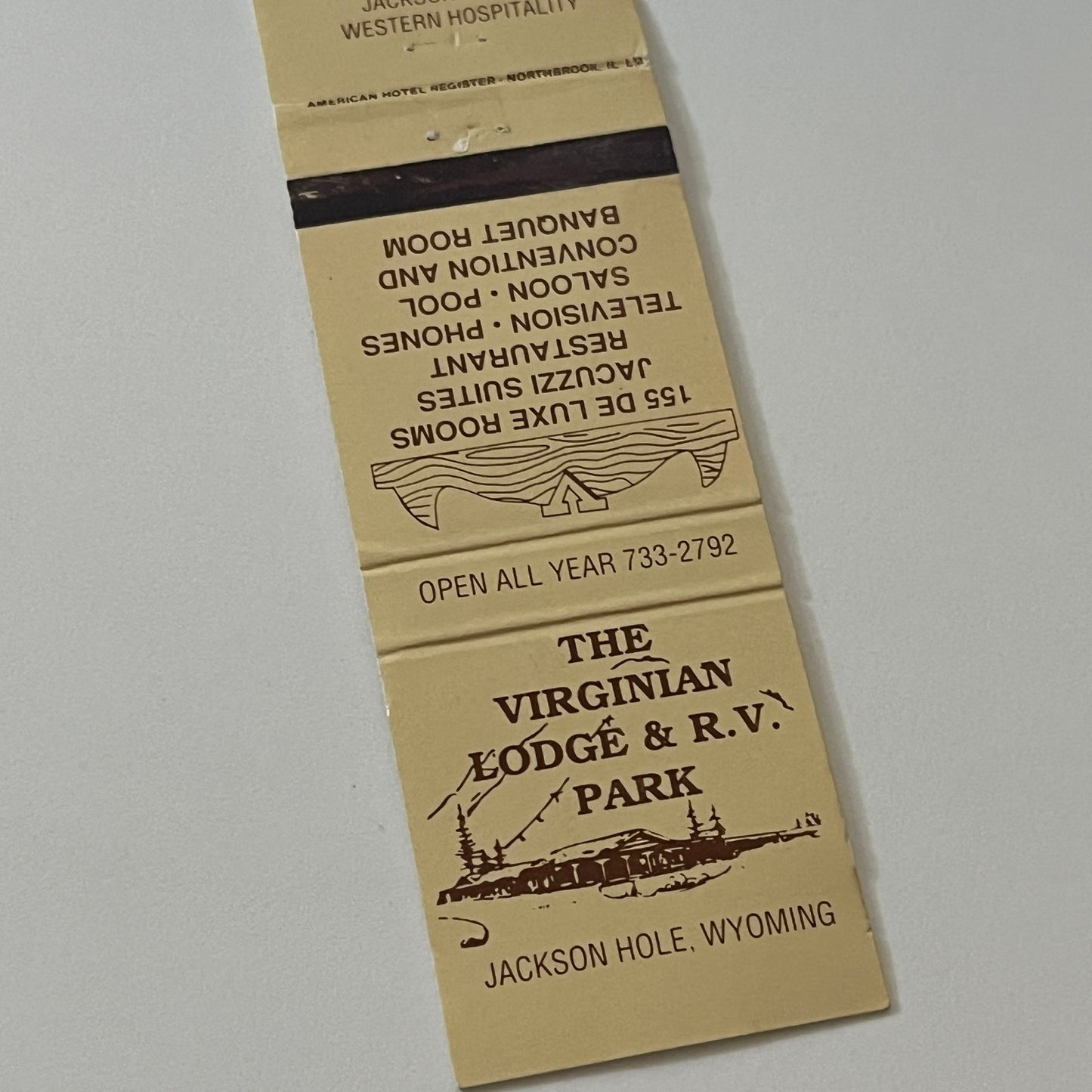 The Virginian Lodge & RV Park Jackson Hole WY Vintage Matchbook Cover MM5-7