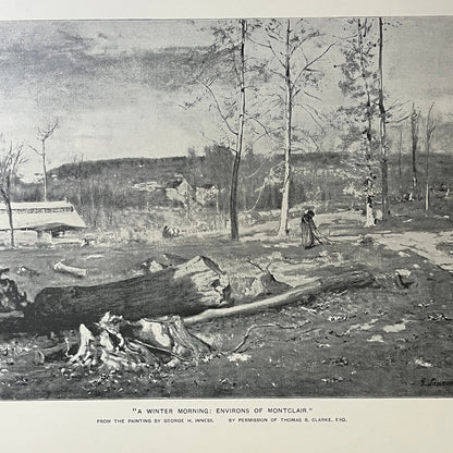 Vtg George H Innesss A Winter Morning Environs of Montclair Engraving 9x12 V4
