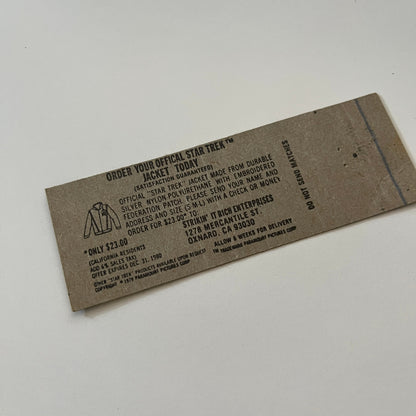Star Trek The Motion Picture Souvenir Vintage Matchbook Cover TB6-MB2-1