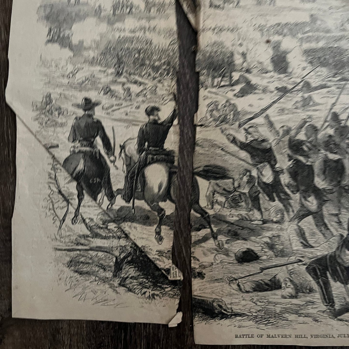 Battle of Malvern Hill July 1, 1862 Civil War Engraving C49