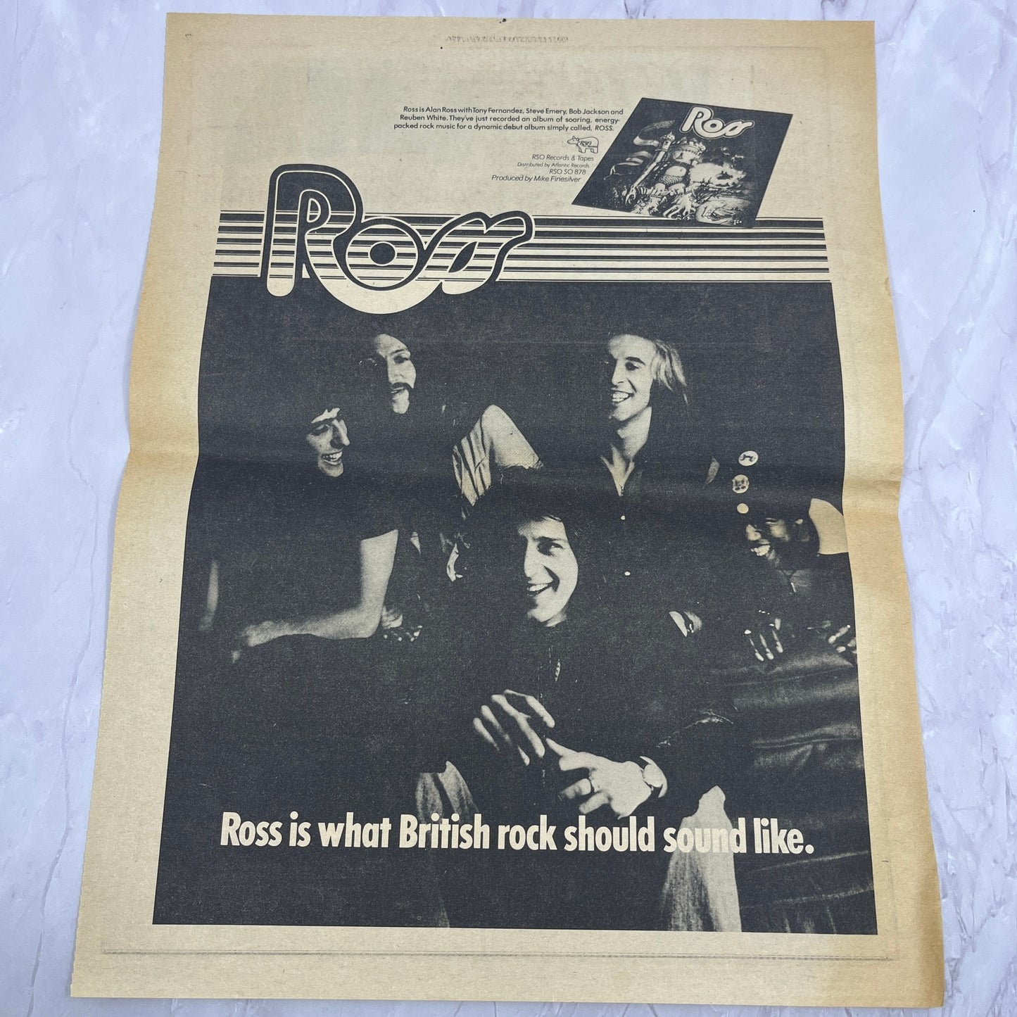 Ross - What British Rock Should Sound Like RSO Records 11x14.5" 1974 Ad V14-2