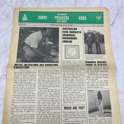 1976 Aug - International Treasure Club Digest - Treasure Hunting Gems Rocks M18