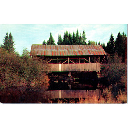 Perry Stream Connecticut Lakes New Hampshire Covered Bridge Postcard PB12