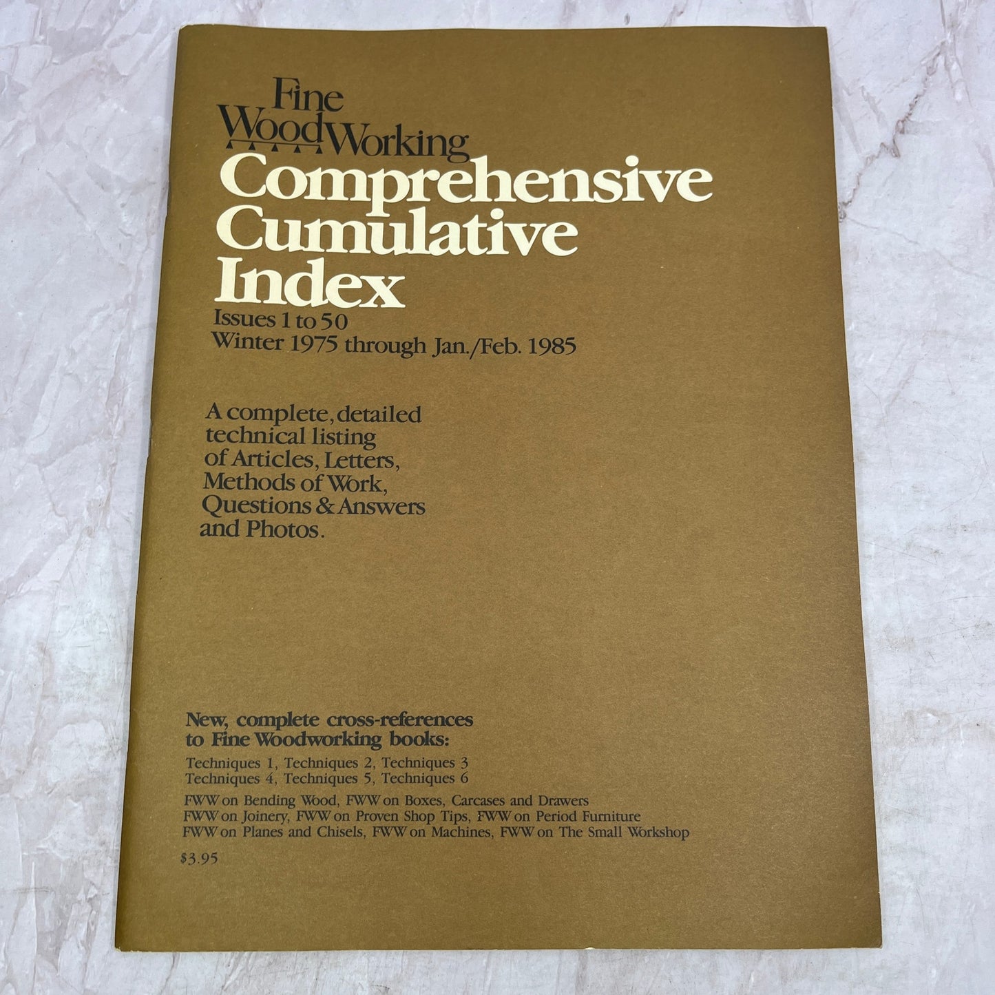 1985 Comprehensive Cumulative Index Fine Woodworking Magazine Issues 1-50 M35
