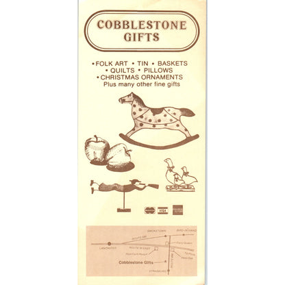 1970s Cobblestone Gifts Lancaster Handcrafted Goods Strasburg PA Leaflet TF4-BB
