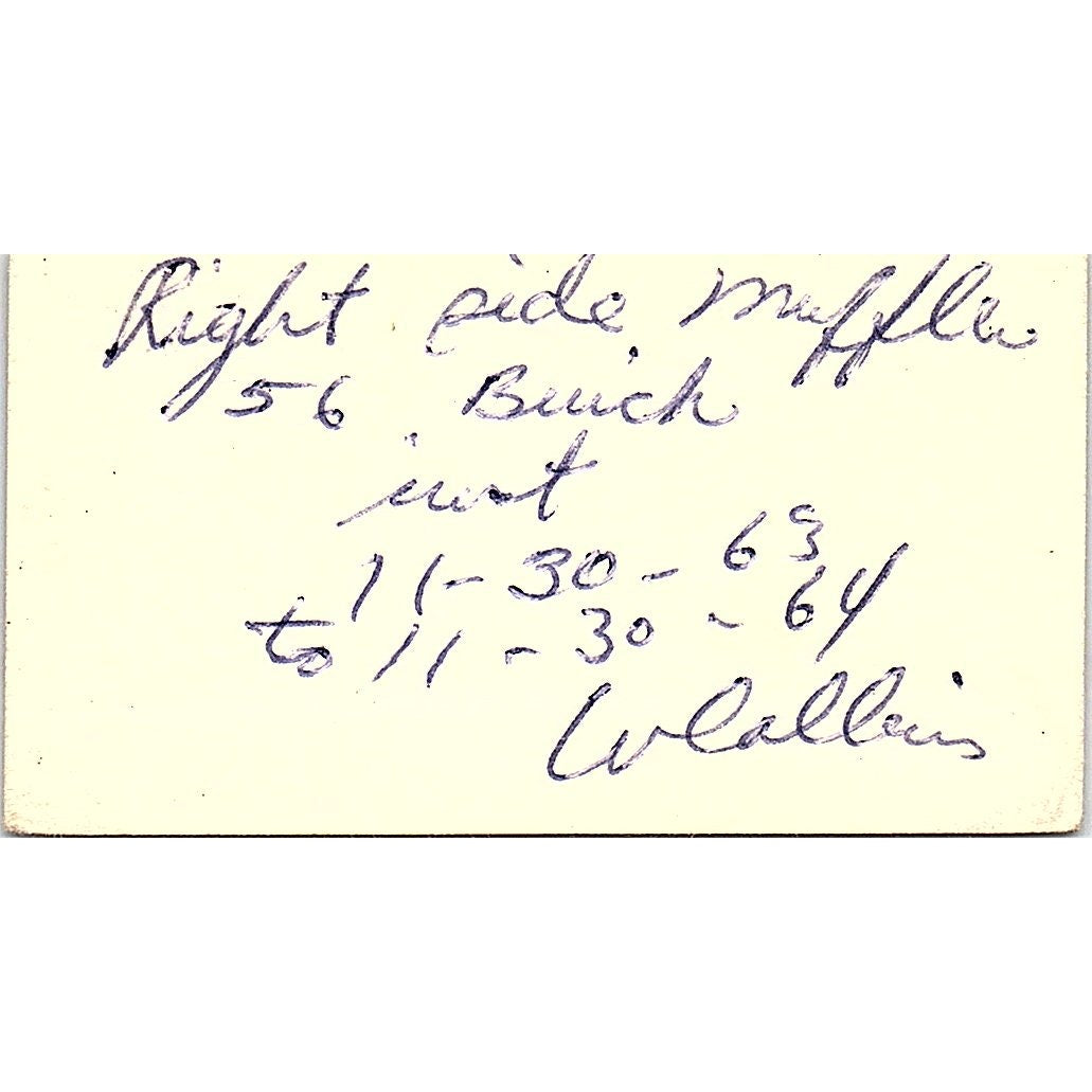 Collins Mufflers 9042 Artesia Street Bellflower CA Vintage Business Card SE3-B13