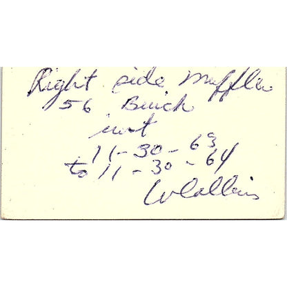 Collins Mufflers 9042 Artesia Street Bellflower CA Vintage Business Card SE3-B13