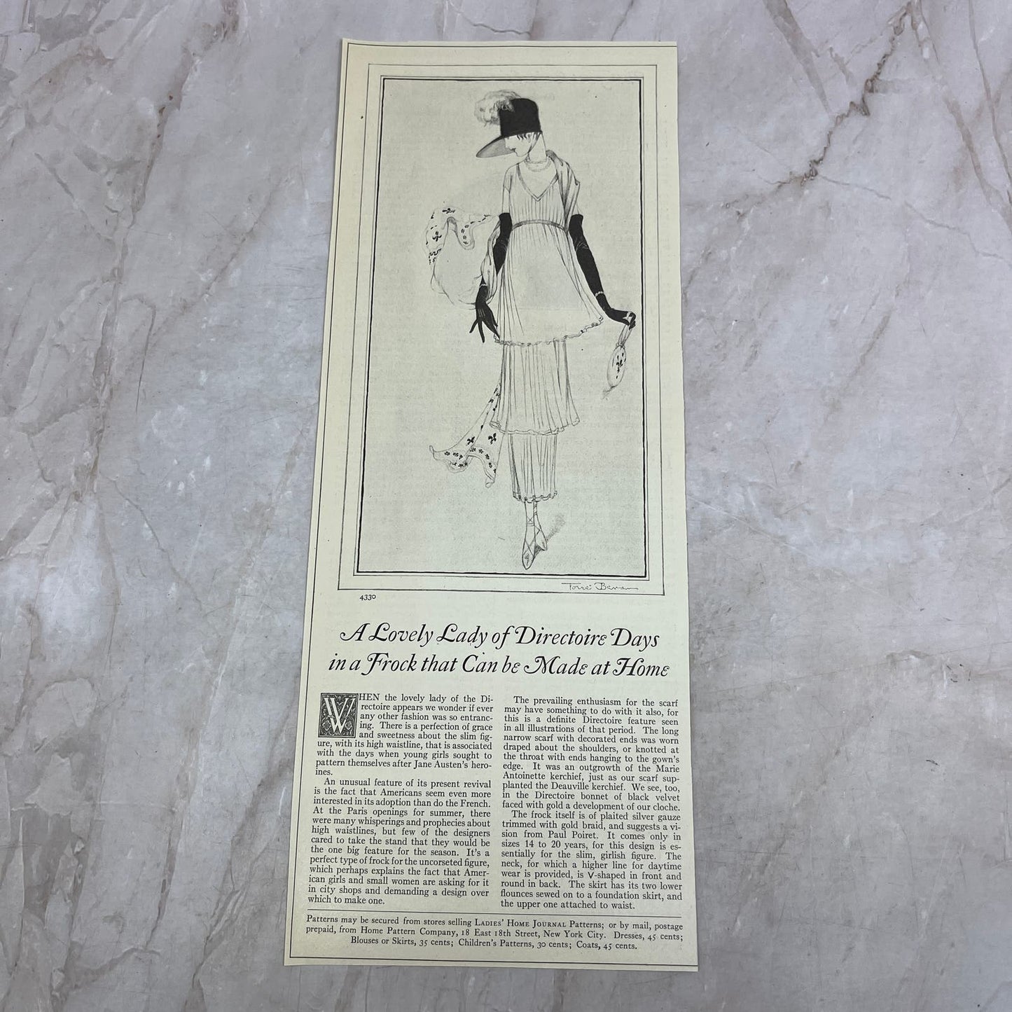 Lovely Lady in a Frock That Can Be Made From Home 1924 Magazine Ad FL6-11
