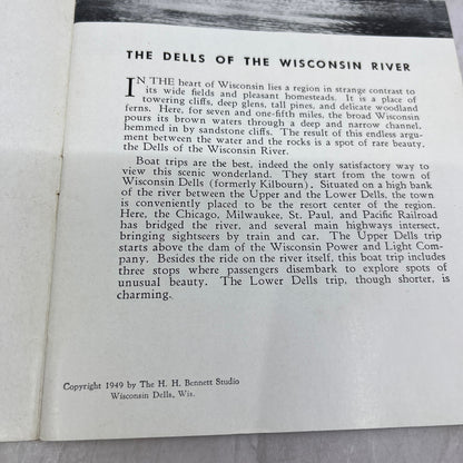 1949 The Dells of the Wisconsin River Color Travel Guide Book L4-2