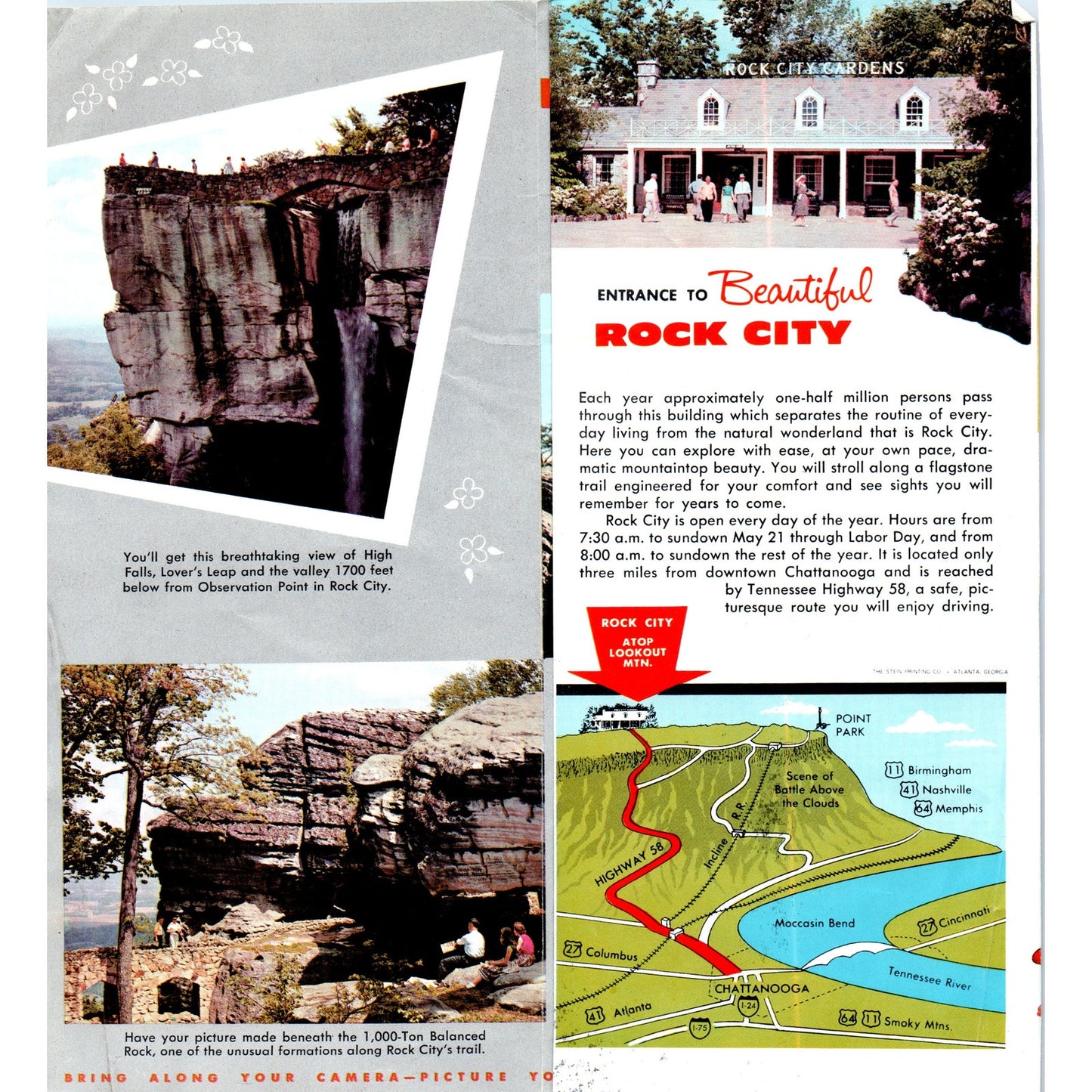 Vtg Rock City Mother Goose Village Lookout Mountain Chattanooga Brochure TF4-B3