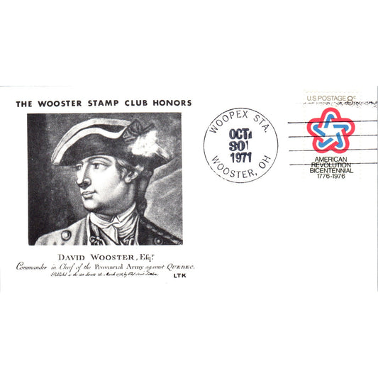 1971 Woopex Wooster Stamp Club Honors David Wooster OH Postal Cover TI5-PC1
