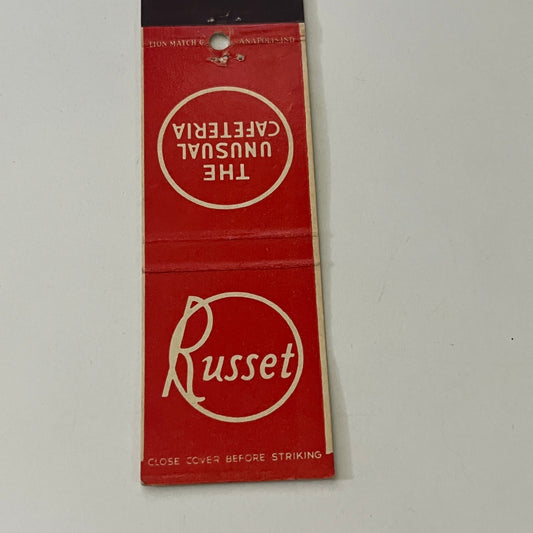 Russet Cafeteria Indianapolis IN Vintage Matchbook Cover MB8-5