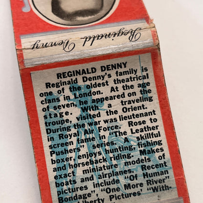 Reginald Denny Vintage Matchbook Cover MM3-1
