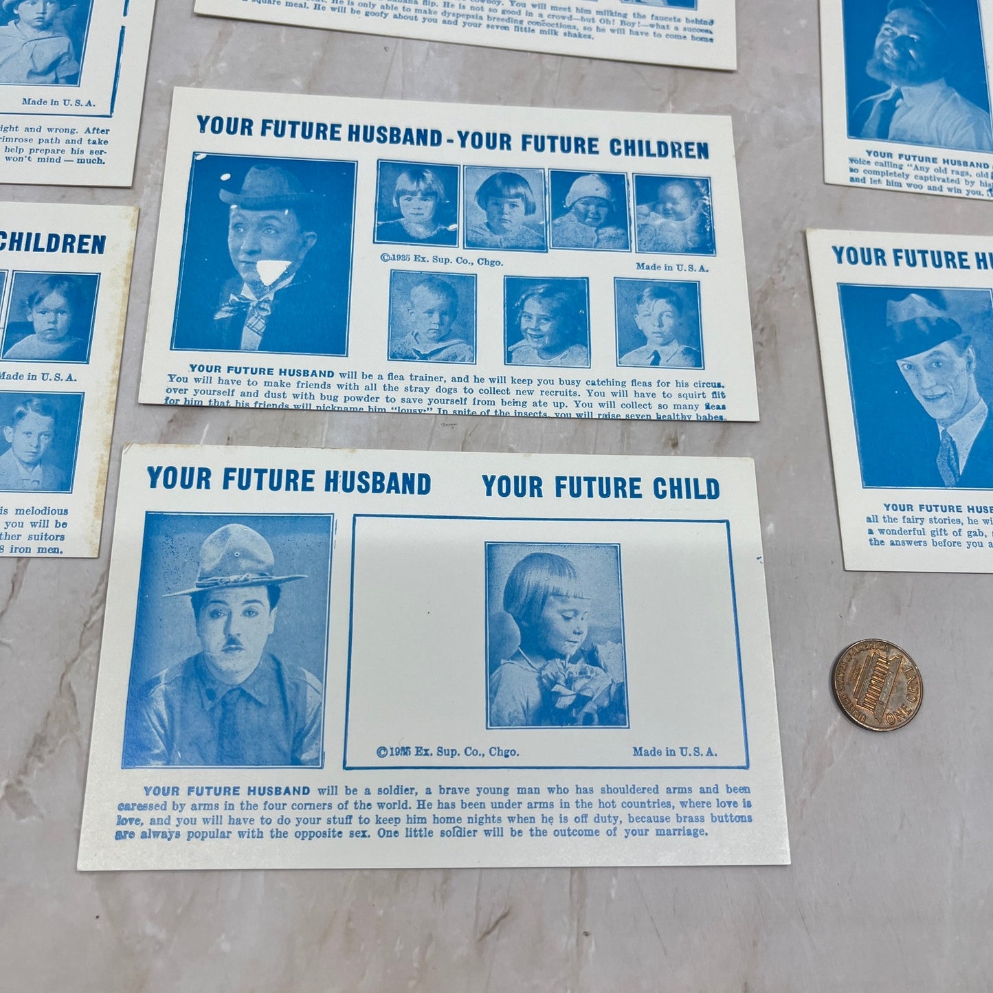 1930s Lot of 10 Penny Arcade Your Future Husband Fortune Telling Cards P5-1