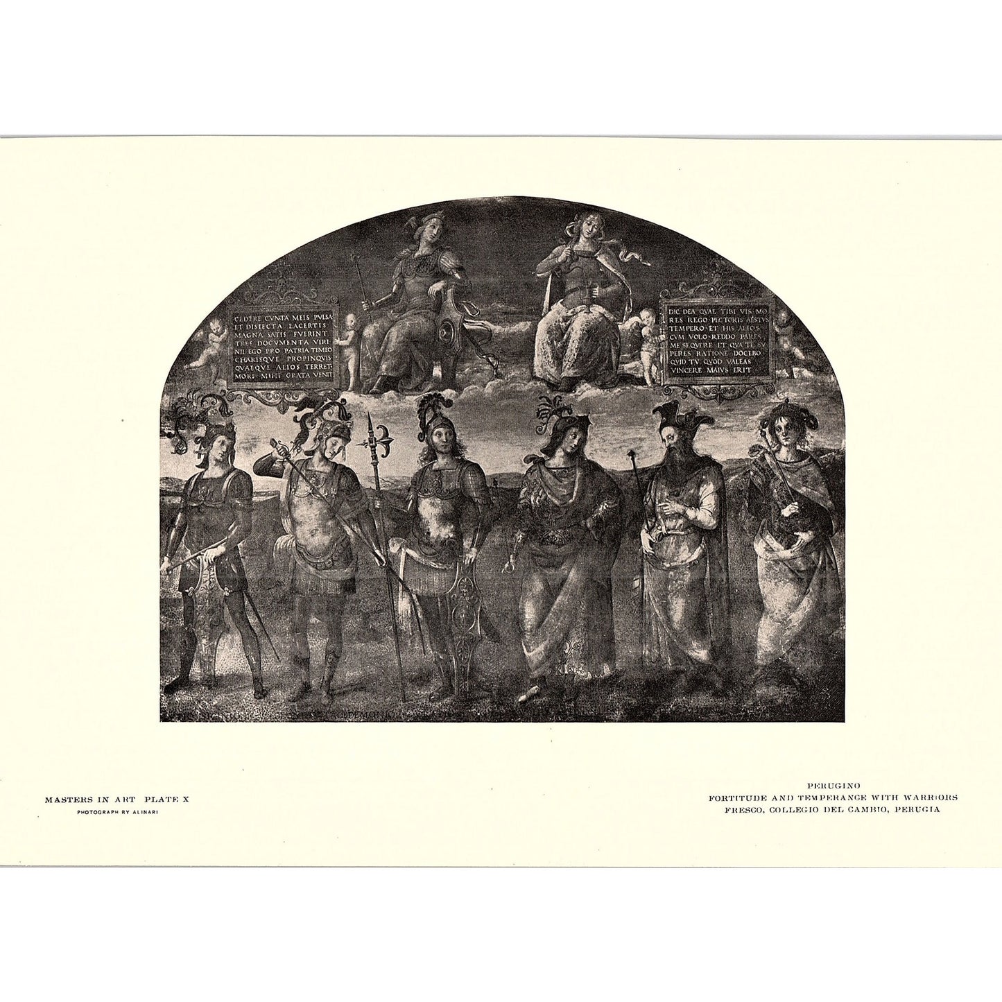 Fortitude and Temperance With Warriors - Perugino - 1902 Litho Art Print AF4-13