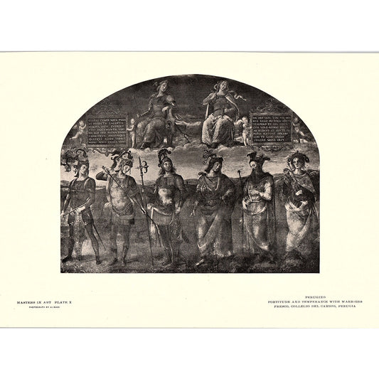 Fortitude and Temperance With Warriors - Perugino - 1902 Litho Art Print AF4-13
