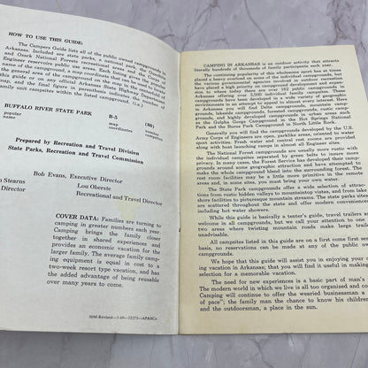 1969 Arkansas Camper's Guide Travel Guide Book TH2-BO1