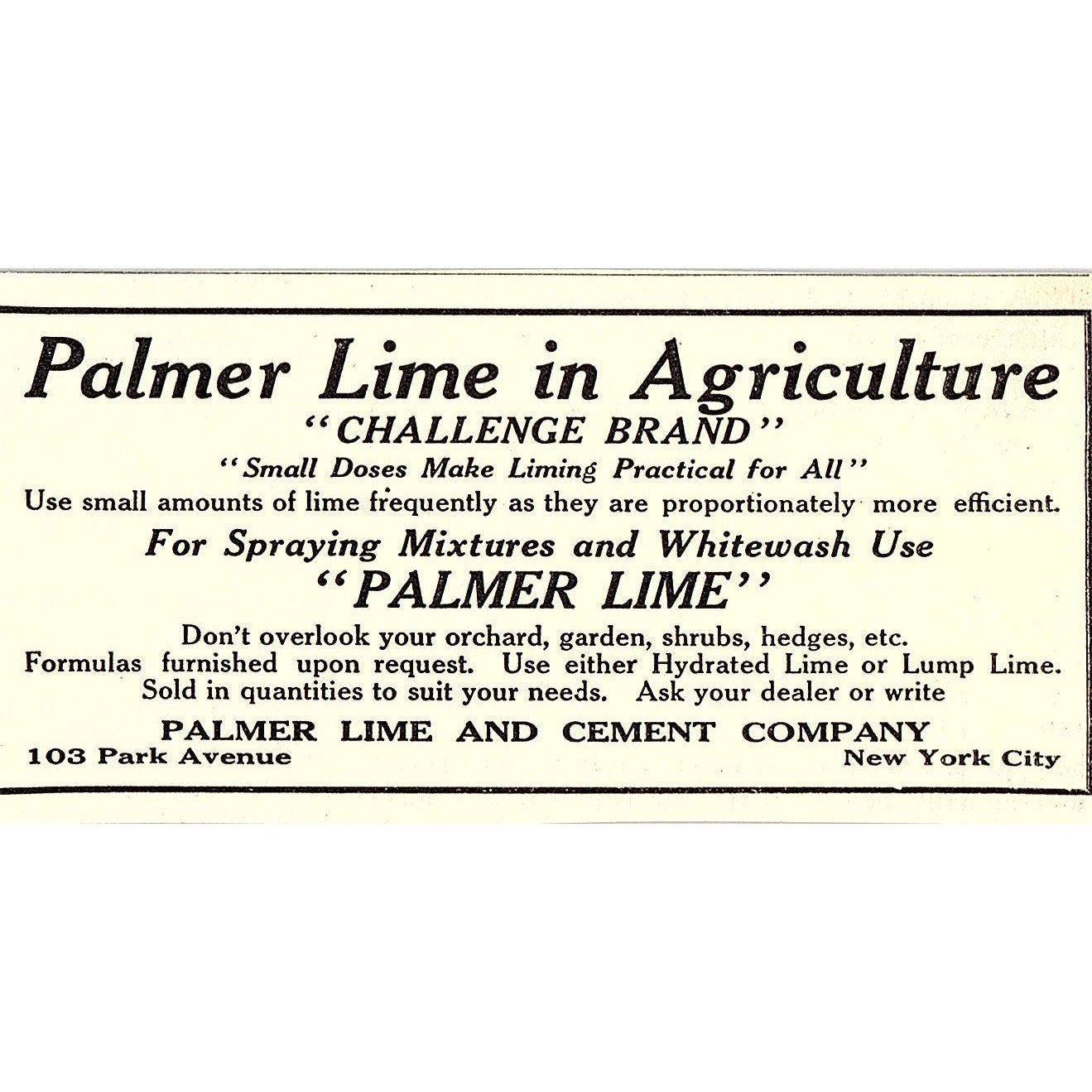 Palmer Lime and Cement Company New York City 1924 Ad AG3-M3