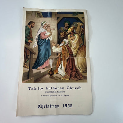 1938 Trinity Lutheran Church Galesburg IL Christmas Program P Arthur Johnson J17