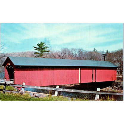 Ware River Bridge Gilbertville Connecticut Covered Bridge Postcard PB13