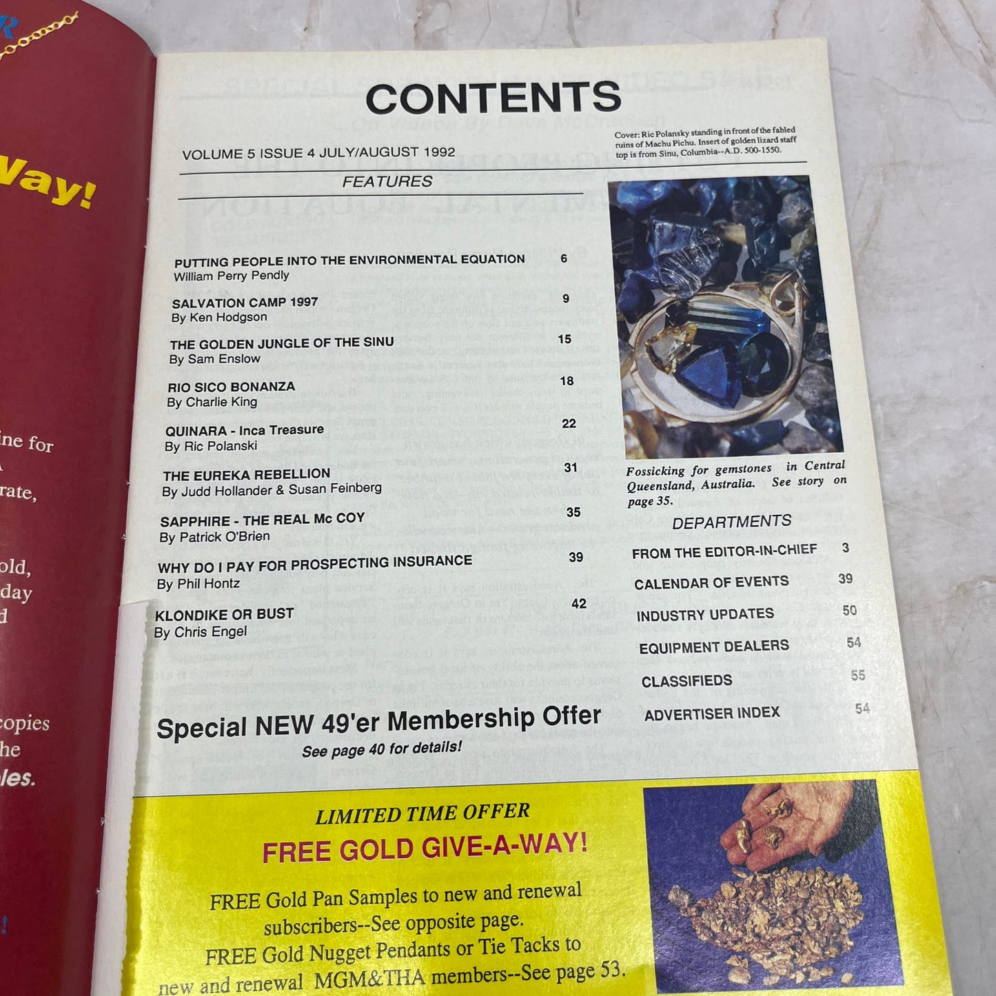 1992 Aug - Modern Gold Miner & Treasure Hunter Magazine Quinara Incas M20
