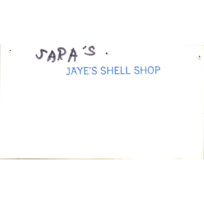 Shells & Crafts Jaye's Shell Shop Houston TX Vintage Business Card SD8-B6