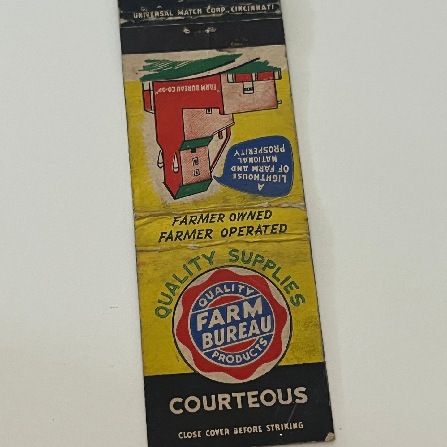 Muskingum Co Farm Bureau Cooperative Zanesville OH Vintage Matchbook TB6-MB2-4