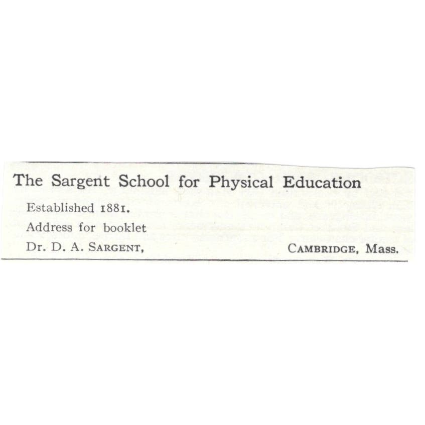 D.A. Sargent School for Physical Education Cambridge MA c1918 Ad AE5-SA10