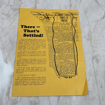 1925 T.J. Cooke Finger Print Expert Chicago Ephemera Lot AE4