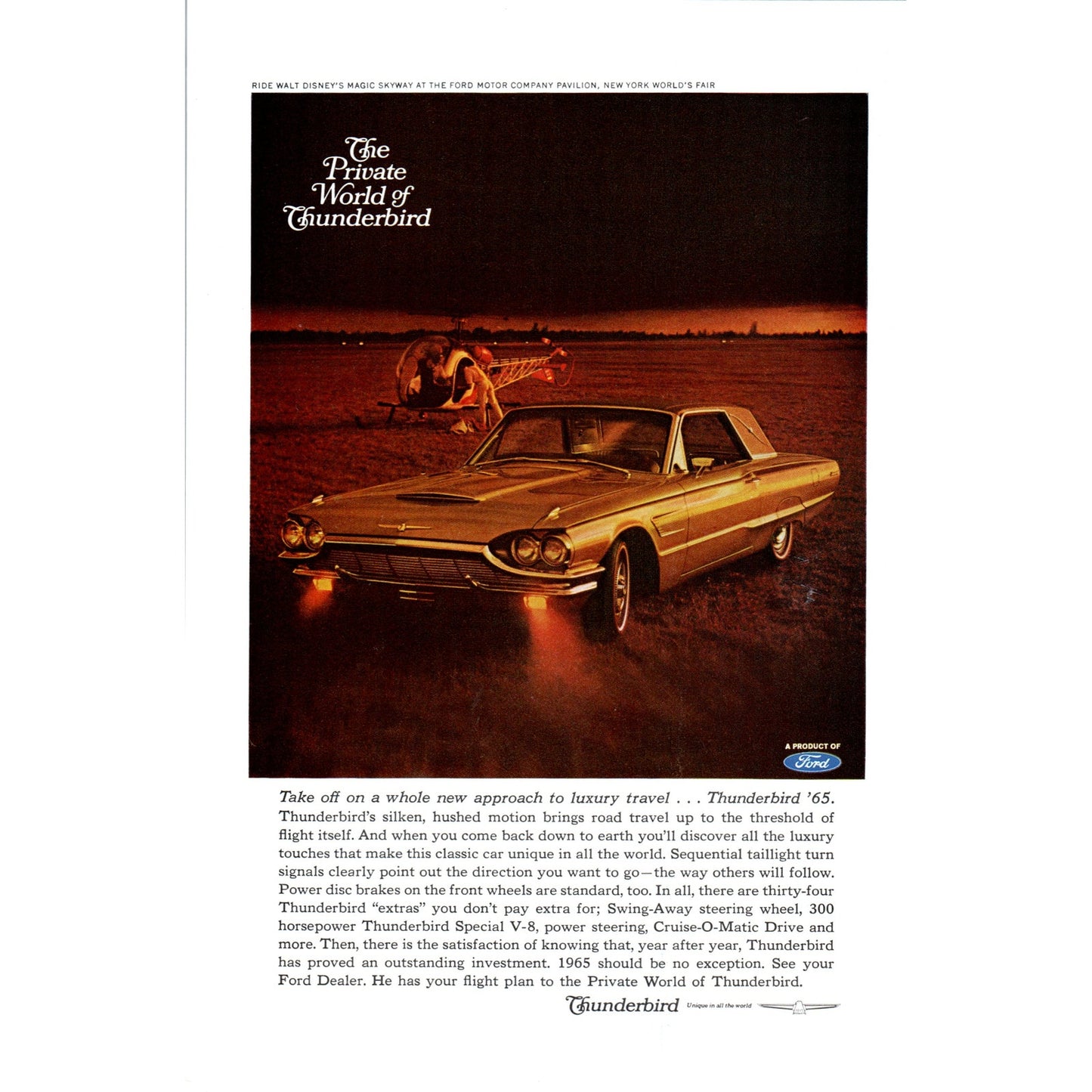 1965 Ford Thunderbird Automobile Car - Vintage Magazine Ad D20