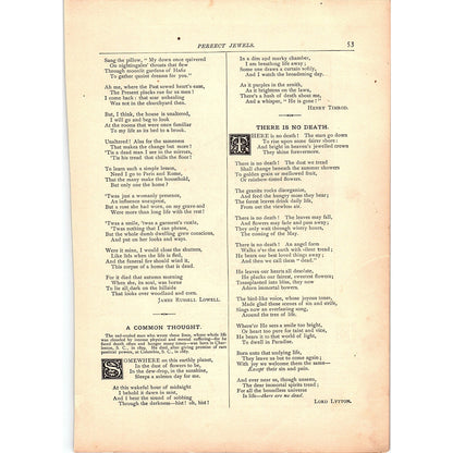 A Common Thought Henry Timrod, There is No Death Lord Lytton 1884 Poem TA5-CJ-4