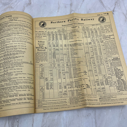 1954 Fall-Winter Northern Pacific Railway North Coast Ltd Timetables L4-3
