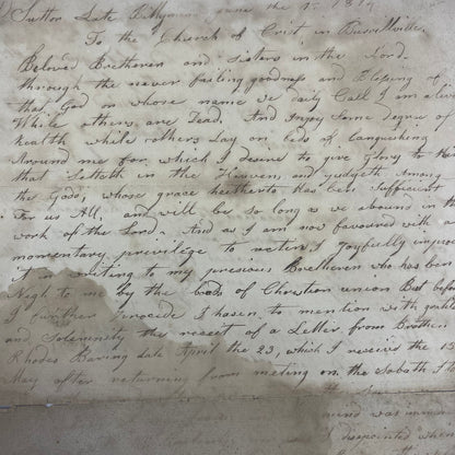 1814 Handwritten Document John Colbe Church of Christ Burrillville RI AE6