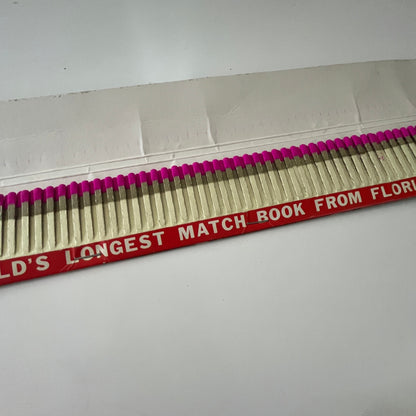 World's Longest Matchbook from Florida 15" Souvenir Vintage Matchbook TB7