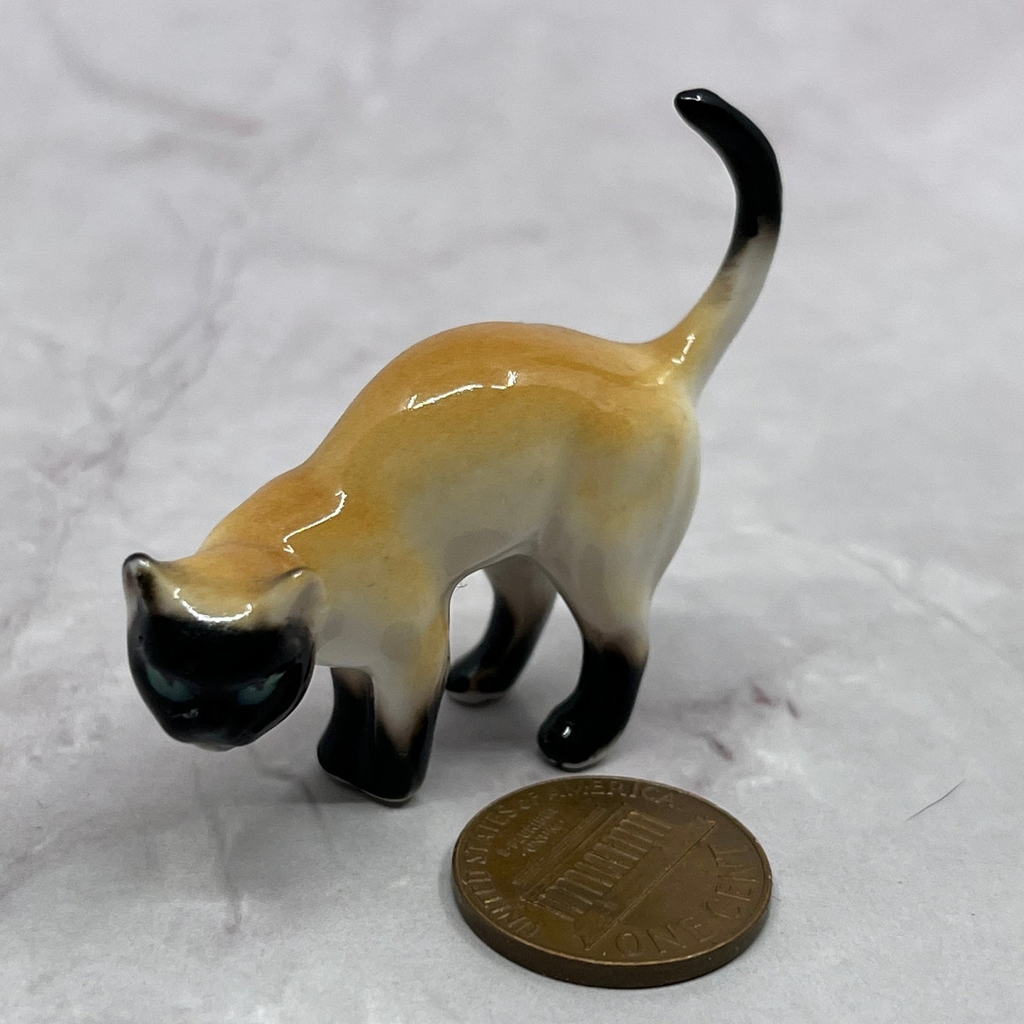 1950s Bone China Siamese Cat Miniature Japan 2" SE2-3