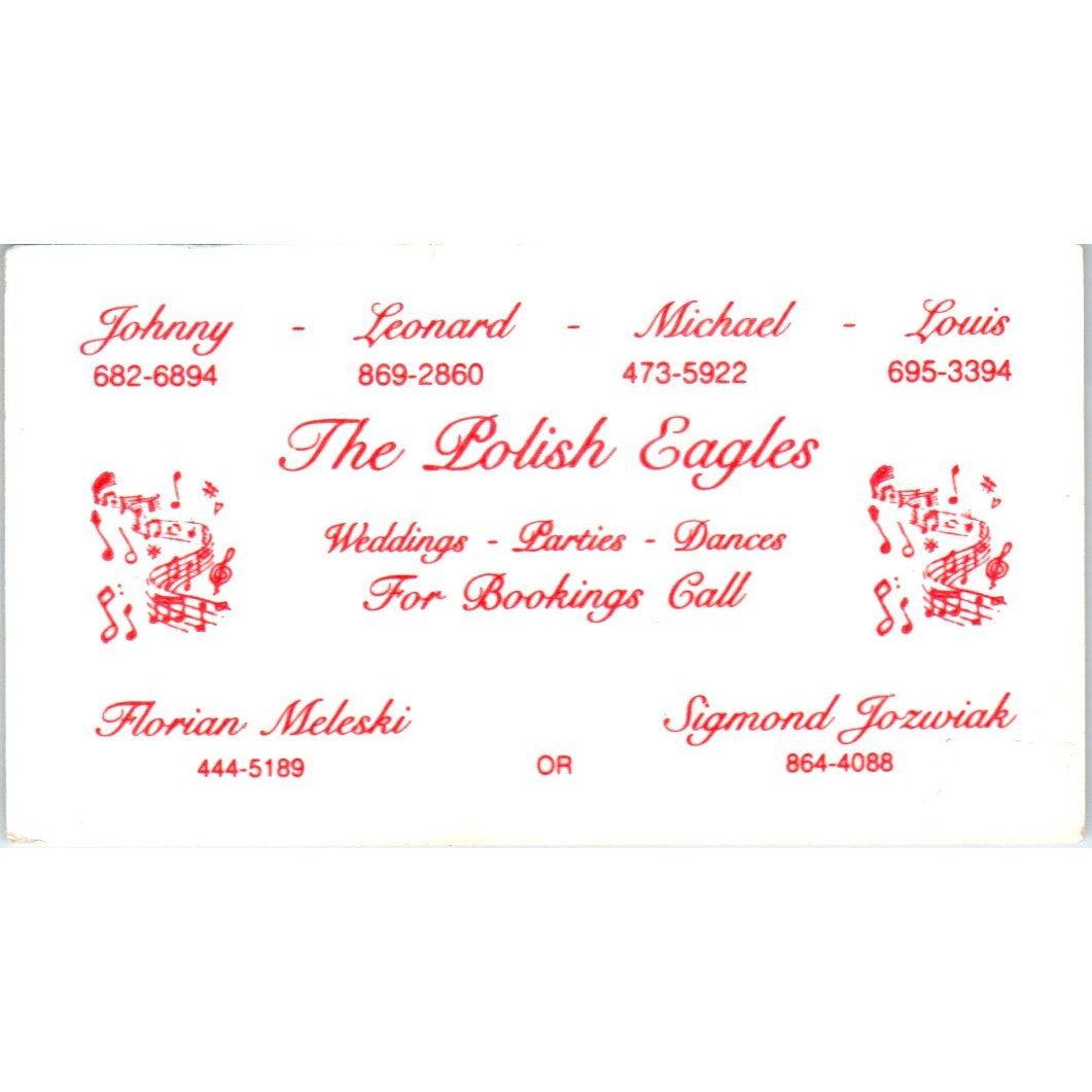 The Polish Eagles Music Florian Meleski Signomd Jozwiak Business Card SD8-B12