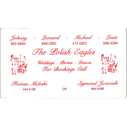 The Polish Eagles Music Florian Meleski Signomd Jozwiak Business Card SD8-B12