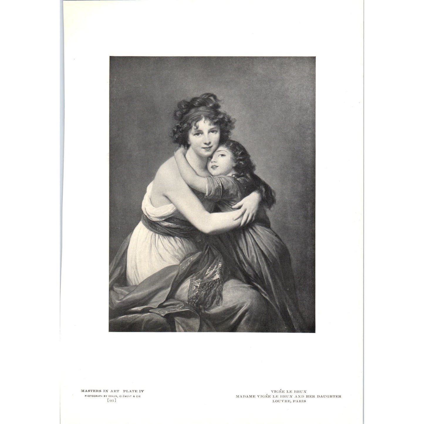 Madame Vigée Le Brun and Her Daughter - Vigée Le Brun c1905 Art Print D15