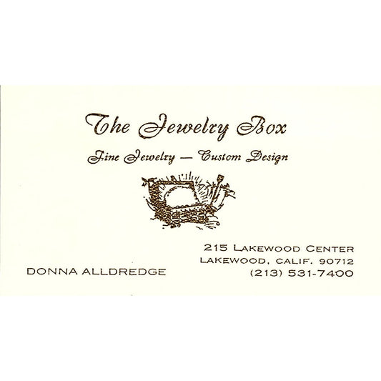 The Jeweller Box Donna Alldredge  Lakewood C.A  Vintage Business Card SF3-B9