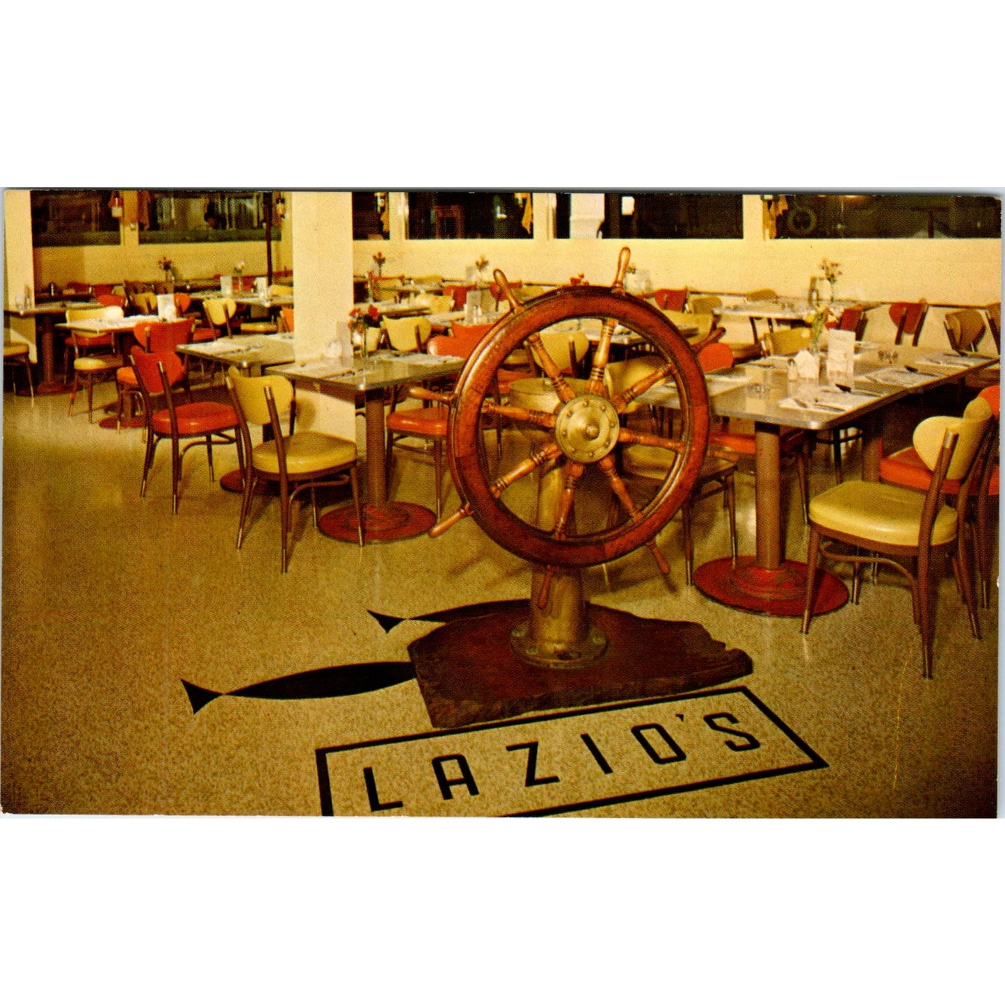 Laizo's Seafood Restaurant Interior Eureka CA Vintage Original Postcard PD3
